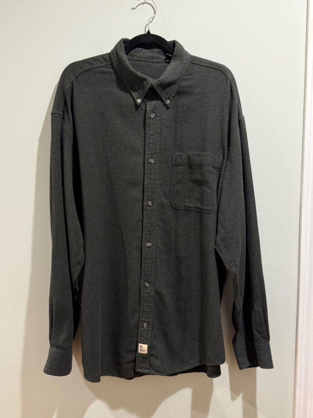 Men's Timberland Charcoal Flannel Button Down Shirt - Size XL